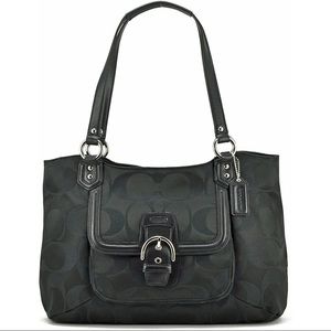 Coach Campbell Belle Signature Black Shoulder Bag